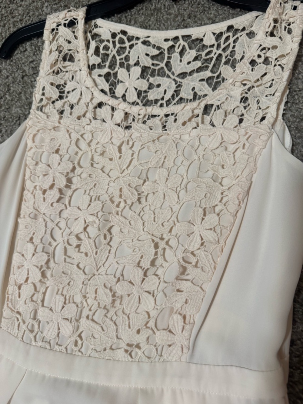 Vero Moda Ivory Floral Crochet Lace Top